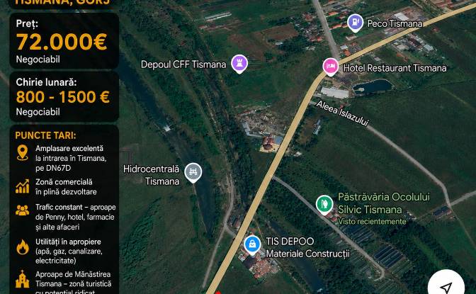 Land Lot for Sale - Tismana, Romania