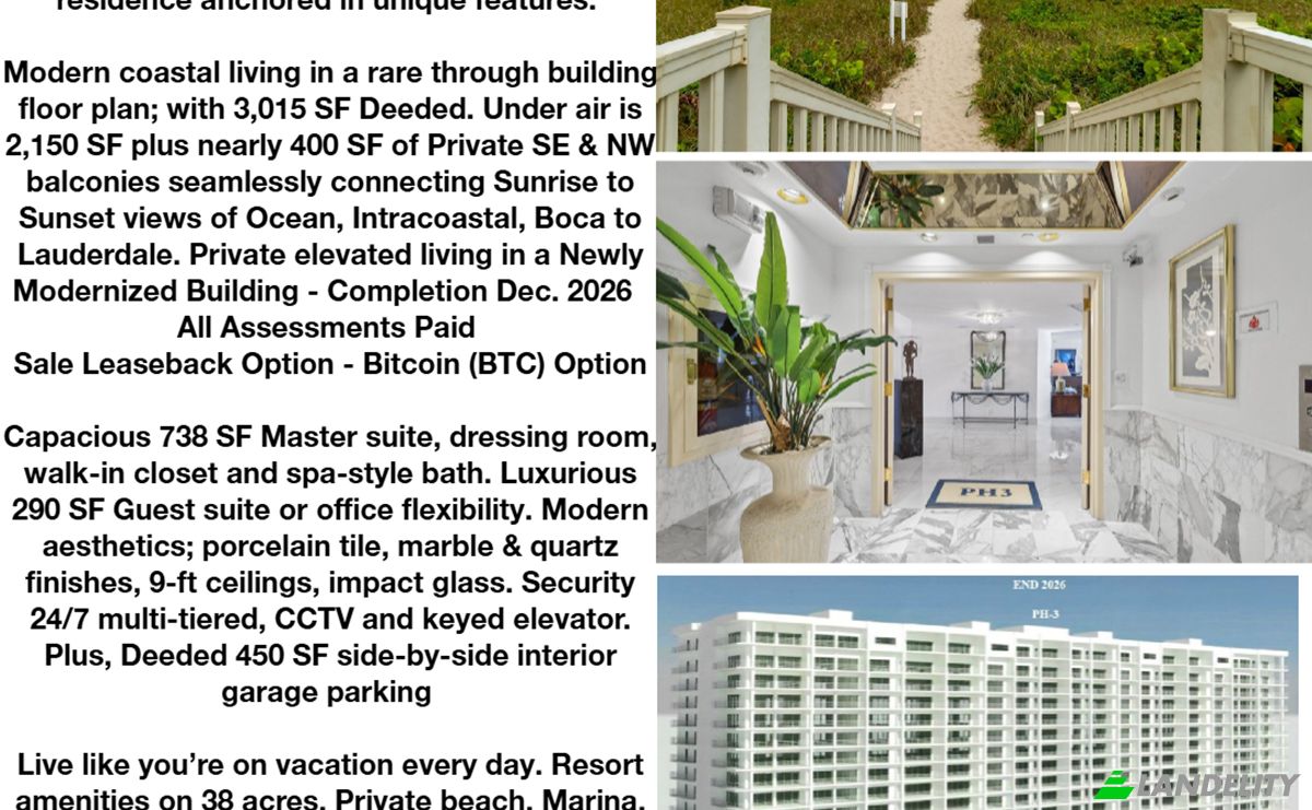 Apartment for Sale Ocean Blvd, Boca Raton, Palm Beach County, Florida, United States, FL 33431, USA. Photo 1