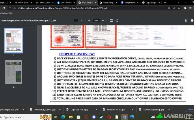 Земля/Ділянка продаж Dapa, Surigao del Norte. Фото#12